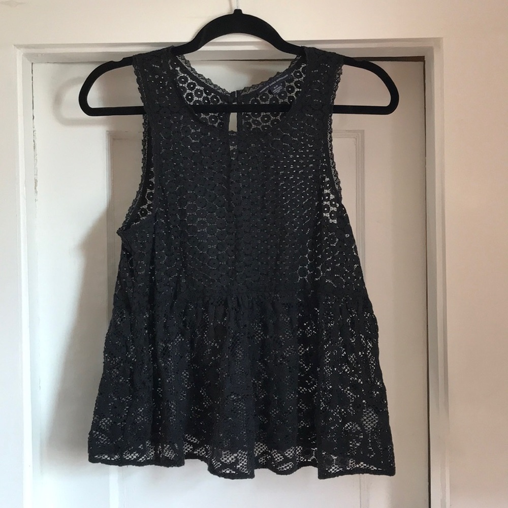 Black lace AE top